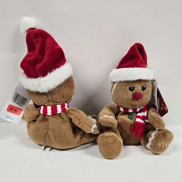 2004 Sears Exclusive Charity Gingerbread Plush Set | Ginger Bell Beanbag Dolls - Picture 2 of 15